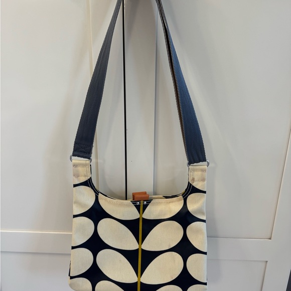 Orla Kiely Black and Cream Crossbody Bag - Picture 1 of 13